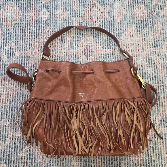 Fossil Handbags - Fossil Jules Fringe Bucket Bag